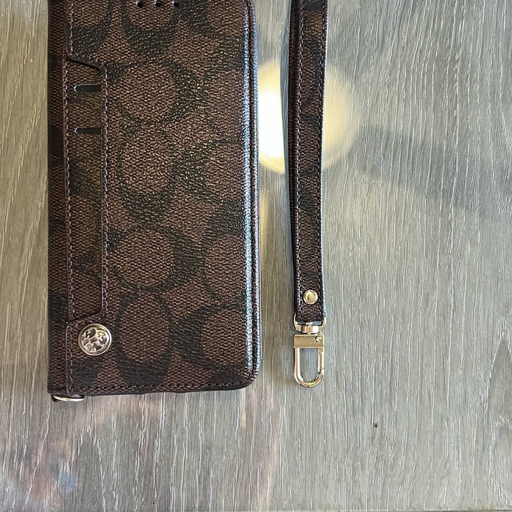 Brown Leather Phone Wallet Case